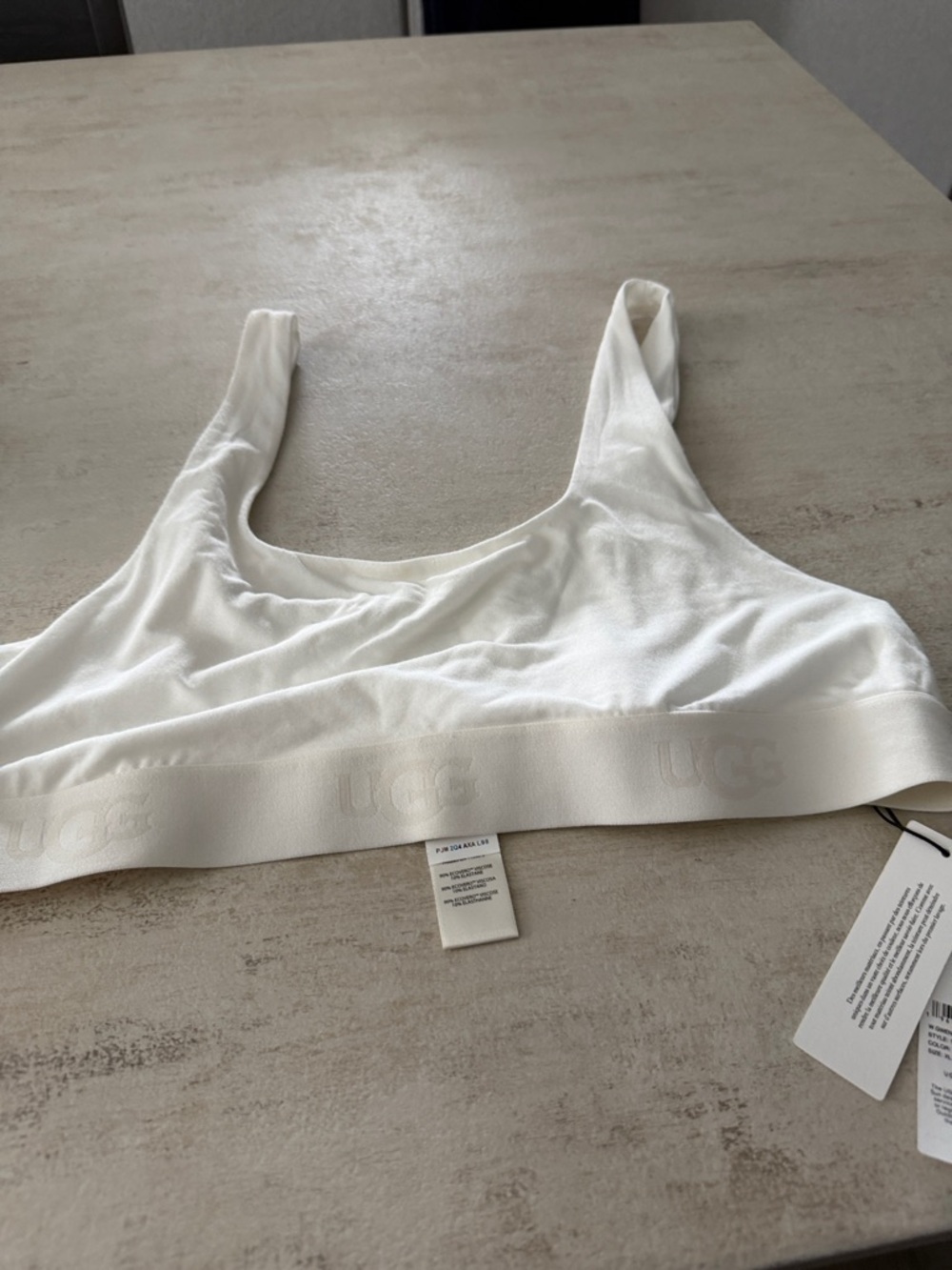 UGG Women's off White Gwendolyn Scoop Neck Bralette. XL - Picture 7 of 10